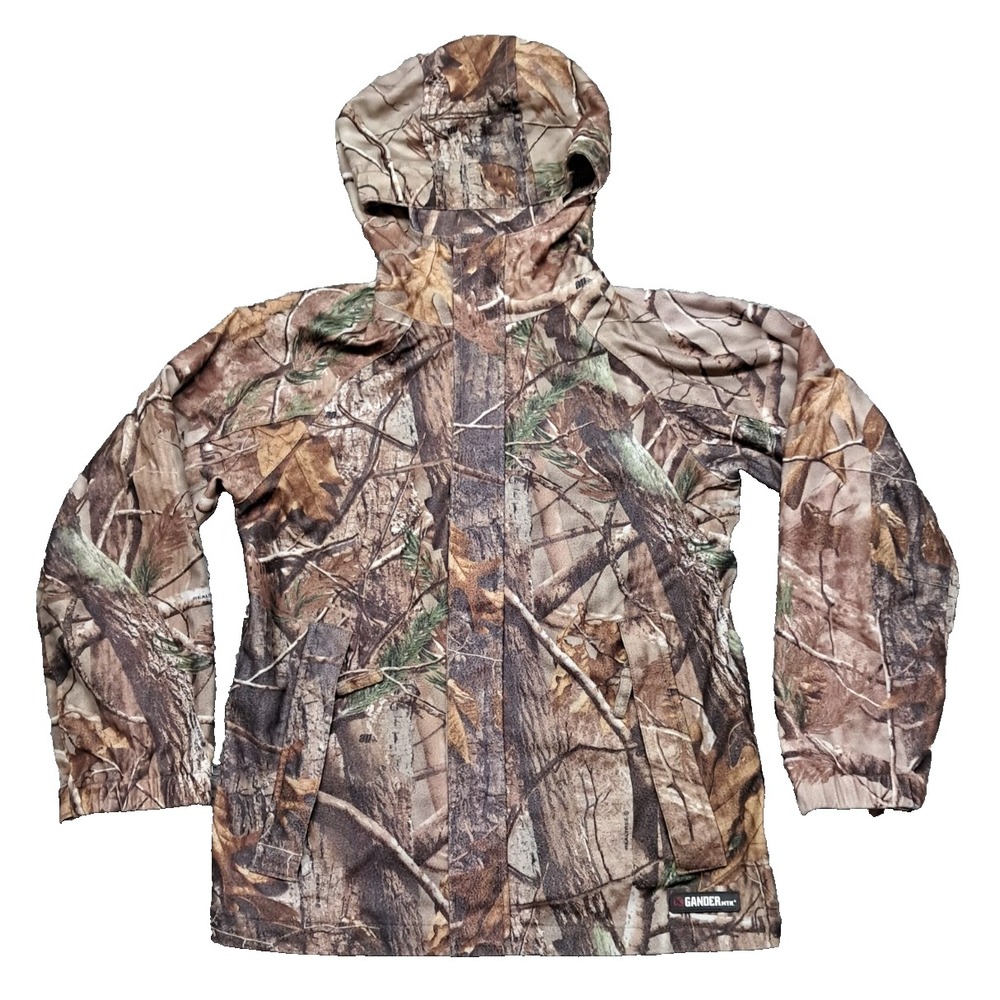 Gander Mountain Realtree Camo Hunting Jacket M Zip Mesh Lined Hooded Outdoors